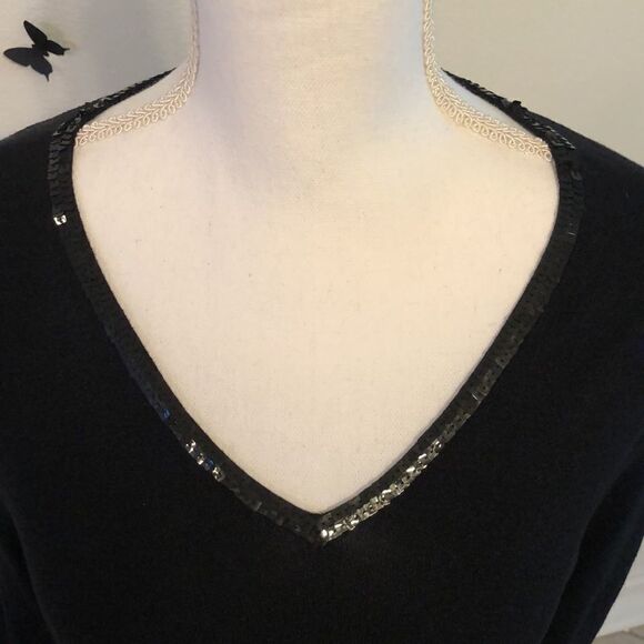 Ralph Ralph Lauren M silk and cotton beaded V-neck three-quarter sleeve dress - Picture 2 of 15